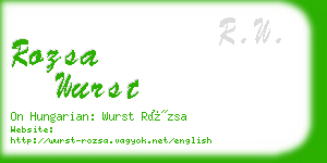 rozsa wurst business card